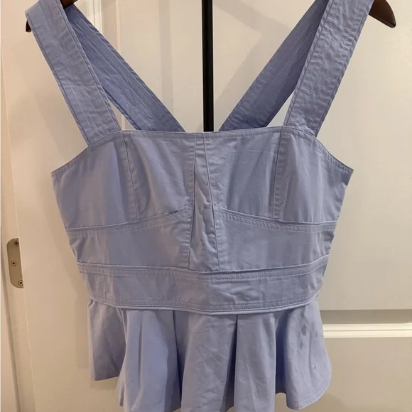 Sophie Rue Light Blue Peplum Blouse - Picture 1 of 3